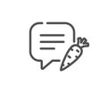 Chat bubble line icon. Diet speech dialogue box sign. Vector Royalty Free Stock Photo