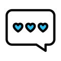 Chat bubble, love chat fill vector icon which can easily modify or edit Royalty Free Stock Photo