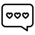 Chat bubble, love chat Isolated Vector icon which can easily modify or edit Royalty Free Stock Photo