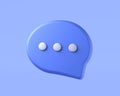 Chat bubble message speech dialog icon on blue background with chatting speak balloon conversation