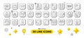Chat bubble, No alcohol and Covid test line icons pack. For web app. 3d design elements. Vector Royalty Free Stock Photo