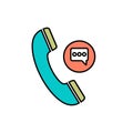 Chat bubble phone phone call phones speech bubble talking telephone icon Royalty Free Stock Photo