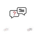 Chat, Bubble, Popup, Message Bold and thin black line icon set