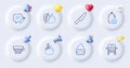 Chat bubble, Refill water and Ice cream line icons. For web app, printing. Vector