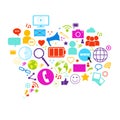 Chat Bubble Social Media Communication Concept Internet Network Icons Set Connection Royalty Free Stock Photo