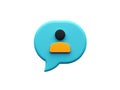Chat Bubble User Profile Icon Communication Message Social Media Concept 3D Render Royalty Free Stock Photo