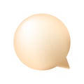 Chat bubble volumetric object. 3D Model. Social media post or comment icon. Empty round frosted chat bubble. Delicate