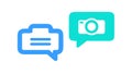 Chat Bubbles with Camera Icon, vector design Generative AI Royalty Free Stock Photo