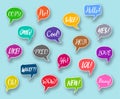 Chat bubbles collection text expressions Royalty Free Stock Photo