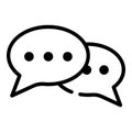 Chat bubbles icon, outline style Royalty Free Stock Photo