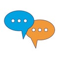 Chat bubbles symbol blue lines Royalty Free Stock Photo
