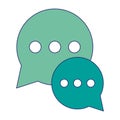 Chat bubbles symbol blue lines Royalty Free Stock Photo
