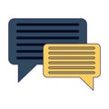 Chat bubbles symbol isolated blue lines Royalty Free Stock Photo