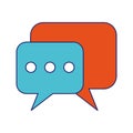Chat bubbles symbol isolated blue lines Royalty Free Stock Photo