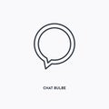 Chat bulbe outline icon. Simple linear element illustration. Isolated line chat bulbe icon on white background. Thin stroke sign Royalty Free Stock Photo