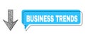 Misplaced Business Trends Chat Balloon and Net Arrow Down Icon