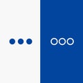 Chat, Chatting, Massage, Sign Line and Glyph Solid icon Blue banner Line and Glyph Solid icon Blue banner