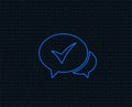 Chat check sign icon. Yes or Tick symbol. Royalty Free Stock Photo