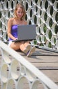 Chat cirlces (Beautiful woman with notebook)