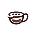 Chat Coffee Talk Logo Design Template, Coffee talk Logo Template Design