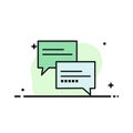 Chat, Comment, Message, Education  Business Flat Line Filled Icon Vector Banner Template Royalty Free Stock Photo