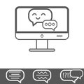 Chat computer vector icon