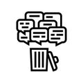 chat delete line icon vector illustration Royalty Free Stock Photo
