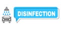 Shifted Disinfection Chat Balloon and Hatched Car Shower Icon