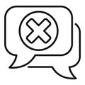 Chat dislike icon outline . Social media