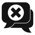 Chat dislike icon simple vector. Social media