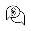 chat dollar icon. Simple line, outline vector elements of bankruptcy icons for ui and ux, website or mobile application