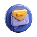 Chat Email 3D Icon with Messaging Symbol for Digital Conversation and Communication Graphics