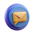 Chat Email 3D Icon with Speech Bubble for Messaging and Online Communication Graphics Royalty Free Stock Photo