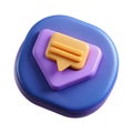 Chat Email 3D Icon with Speech Bubble for Messaging and Online Communication Graphics Royalty Free Stock Photo
