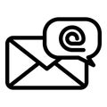 Chat envelope icon, outline style