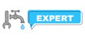 Shifted Expert Chat Balloon and Net Mesh Plumbing Icon