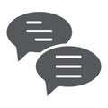 Chat glyph icon, message and communication, speech bubbles sign, vector graphics, a solid pattern on a white background.
