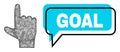 Misplaced Goal Chat Balloon and Net Mesh Hand Pointer Up Icon