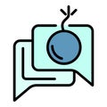 Chat hacker bomb icon color outline vector Royalty Free Stock Photo