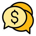 Chat help money icon vector flat Royalty Free Stock Photo