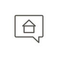 Chat, home, house vector icon. Simple element illustration from UI concept. Chat, home, house vector icon. Real estate concept