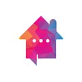 Chat home vector logo design.