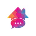Chat home vector logo design. Royalty Free Stock Photo