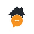 Chat home vector logo design. Royalty Free Stock Photo