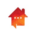 Chat home vector logo design. Royalty Free Stock Photo