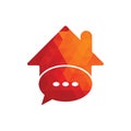Chat home vector logo design. Royalty Free Stock Photo