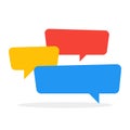 Chat icon color speech bubbles in conversation. Vector illustration