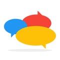 Chat icon color speech bubbles in conversation. Vector illustration