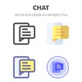 Chat icon design in 4 different style. Icon design for your web site design, logo, app, UI. Vector graphics illustration and Royalty Free Stock Photo