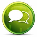 Chat icon spring bright natural green round button illustration Royalty Free Stock Photo